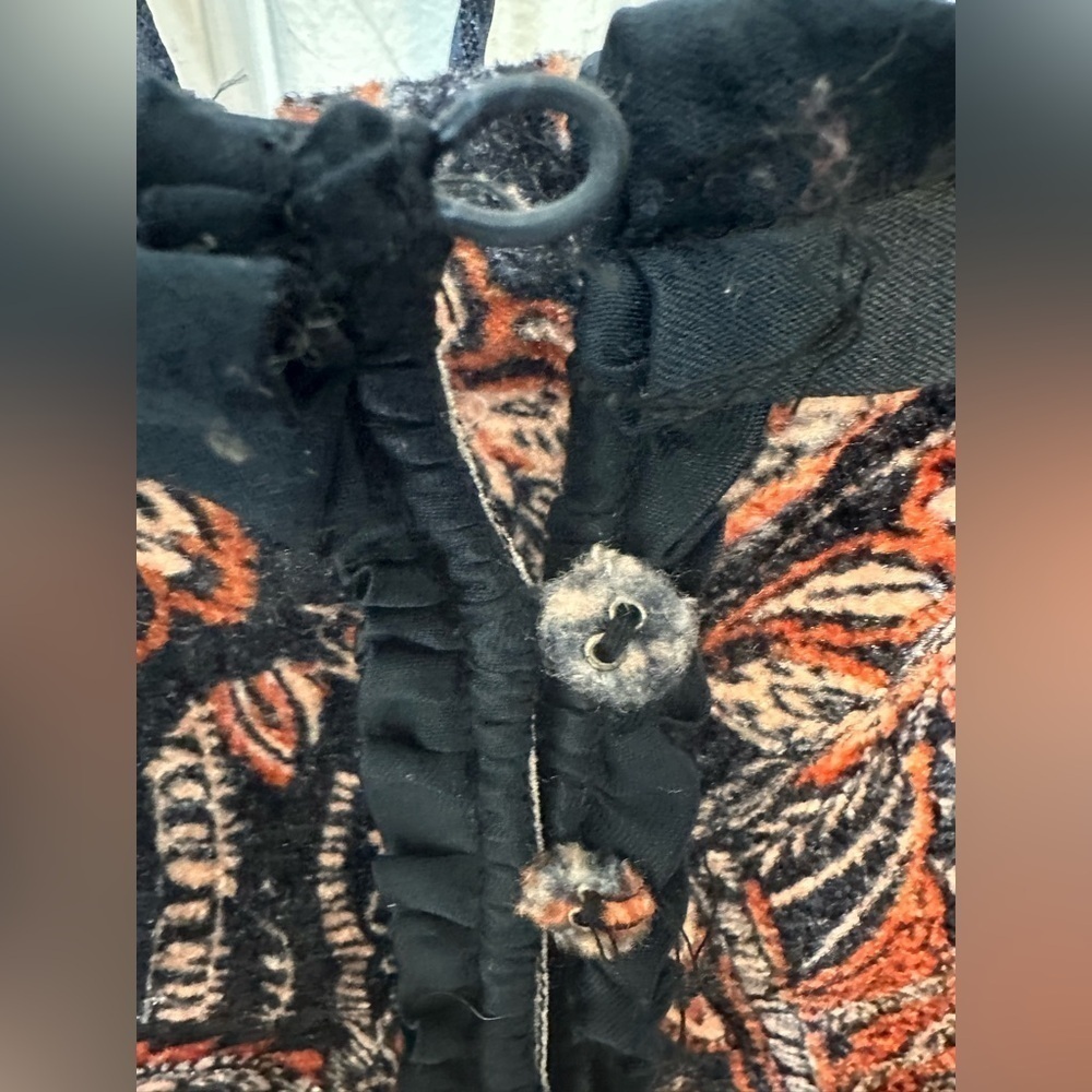 Free People Dare Me VELVET Blouse Women's Black Blouson Sleeve - Picture 7 of 14